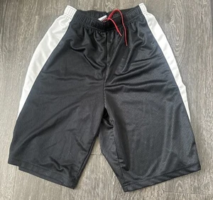 Nike Shorts Boys Pin Stripe Extra Large Black White Jumpman Basketball Kids - Picture 1 of 4