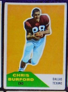 1960 Fleer Football Chris Burford  Dallas Texans