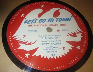 33RPM 16" National Guard c1954 Les Elgart + Kitty Kallen, Let's Go Town, E- E E- - Picture 1 of 4