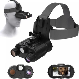 Hunting Infrared Night Vision Binoculars 3D Head Mounted Goggles With Light 400M - Picture 1 of 26