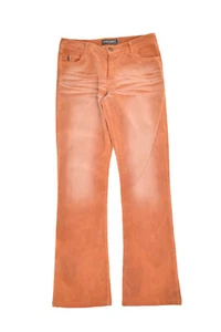 Bisou Bisou Pants Womens 4 Orange Velour Flare Bootcut USA Made Michele Bohbot - Picture 1 of 8