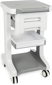Professional-Grade 3-Tier 2-Drawer Utility Cart on Wheels - Trolley Cart 3-Tier - Picture 1 of 7