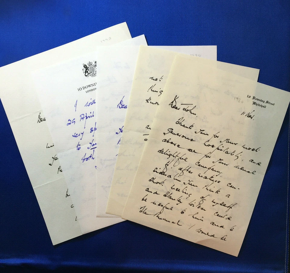 Margaret Thatcher's Husband Denis His signed letters x 3 1980 / 1990 History - Image 1 of 4