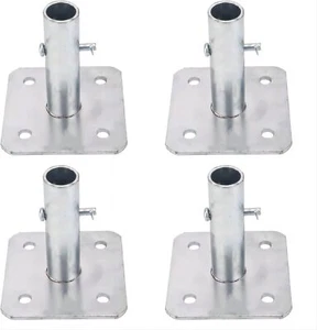 Placas base de andamio galvanizado 5 pulgadas x 5 pulgadas x 1-3/8 pulgadas de diámetro exterior, - Imagen 1 de 4