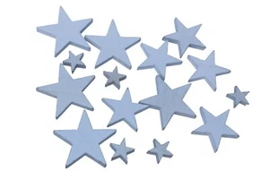 15 pcs wooden stars stars white h48 decorative stars wooden Christmas decoration craft lot - Picture 1 of 1