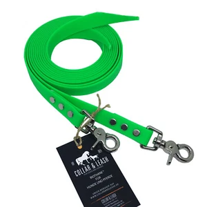 Western Reins Split Horsehead Open Biothane 16mm Neon Green Different Lengths - Picture 1 of 1