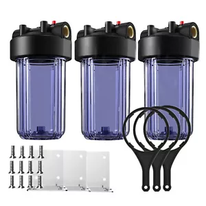 10 Inch Big Blue Clear Whole House Water Filter Housing 10" x 4.5" Carbon System - Picture 1 of 58