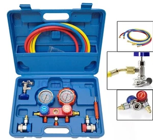 JUEGO MANOMETRO PARA AIRE ACONDICIONADO GAS R22, R134A R410A R404A AC GAS -10556 - Imagen 1 de 9