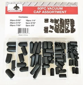 80pc GOLIATH INDUSTRIAL CARBURETOR VACUUM LINE HOSE RUBBER BOOT CAP ASSORTMENT - Foto 1 di 2