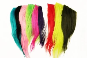 2 pcs/lot 8X8cm 10 colors Goat Hair Fur 15-20cm Length Streamers Fly Tying Fur - Picture 1 of 13