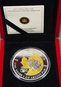 Moneda 25 aniversario de plata 2013 $50,00 5 oz de la hoja de arce de plata - Imagen 1 de 4