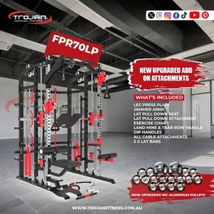Functional Trainer Smith Machine Power Rack Inc Leg Press + Lat Pull Down Seat - Picture 1 of 17