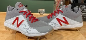 Botines New Balance Firmados Dustin Pedroia Usados Emitidos en Juego Garantizados Auténticos - Imagen 1 de 5