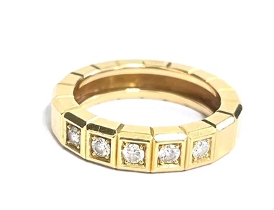 Chopard Ice Cube 5P 0.18ct Diamond 18k Yellow Gold Ring with Certificate Size 49 - Image 1 of 4