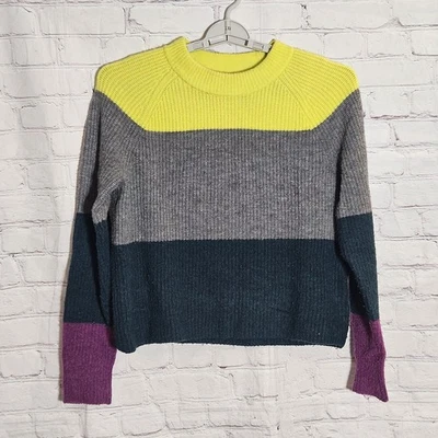 Suéter acanalado a rayas Banana Republic para mujer M mezcla de lana bloques de colores Foto 1 de 4