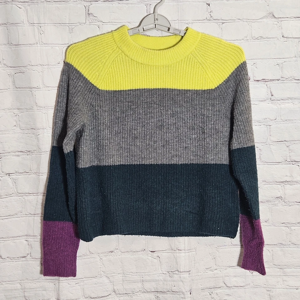 Suéter acanalado a rayas Banana Republic para mujer M mezcla de lana bloques de colores Foto 1 de 4