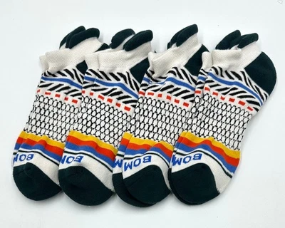 4 pairs Women's Honeycomb Solid Ankle Socks Size Med 8-10.5 BOMBAS Colorful - Image 1 of 2