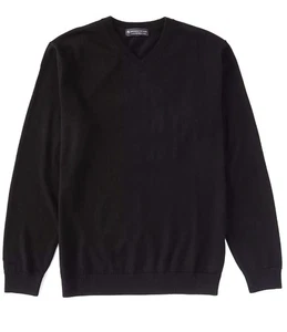 Hart Schaffner Marx V-Neck Sweater Black XL 100%  Merino Wool NWT - Picture 1 of 2