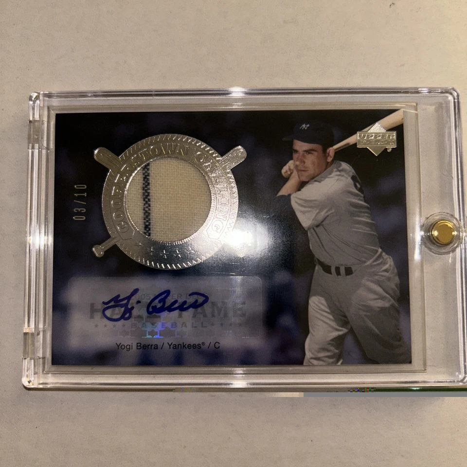 Upper Deck Yogi Berra 2005 juego usado parche automático/10 #CO-YB1, rayas + como nuevo Foto 1 de 4