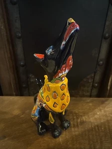 Talavera Mexican Small Coyote 10" Folk Art Southwest Pottery - Picture 1 of 6