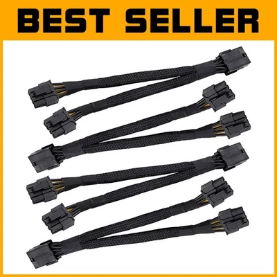 16 AWG 8 Pin PCI Express GPU Splitter Cable - Dual 8-Pin Adapter 4 Pack - Image 1 of 4