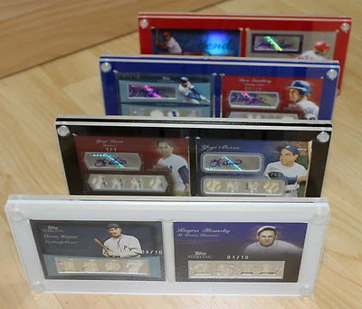 2 Card Side by Side Display Holder Case With Divider & with Black Steel Screw - Image 1 of 4