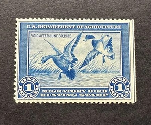 WTDstamps - #RW1 1934 - US Federal Duck Stamp - Mint LH - Picture 1 of 2