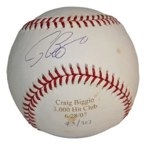 Craig Biggio signierter OML Baseball Houston Astros 3.000 Hit Club /307 MLB TRISTAR - Bild 1 von 4