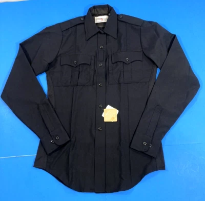 FLYING CROSS WOMENS JUSTICE POLY WOOL L/S ZIP FRONT SHIRT LAPD NAVY 38X36 - Image 1 of 3