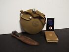 1901 1St Edition Boy Scout Bible - Nt + Canteen, Knife, And 1950 Award Pin
