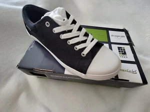 SR Max Men's 10 Black White SRM1990 Berlin Skate Style Slip Resistant Shoes New - Picture 1 of 5
