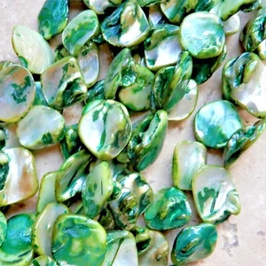 2 strands Mother-of-Pearl shell your choice of color, medium nugget beads - Picture 1 of 18