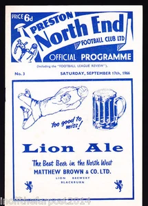 1966/67 PRESTON NORTH END V BIRMINGHAM CITY 17-09-1966 Division 2 - Picture 1 of 1