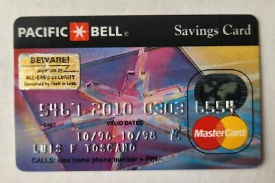 Household Bank - Pacific Bell Savings Card. Used Expired MasterCard Credit Card. Foto 1 de 4