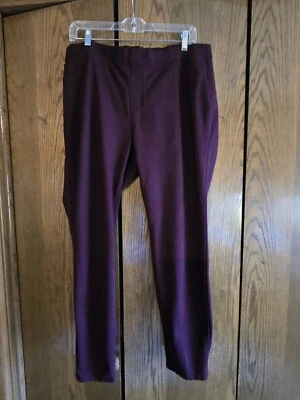St. John's Bay Burgundy Knit Skinny Leg Pull-on Pants Women's 1X Pre-owned EUC  - Image 1 of 4