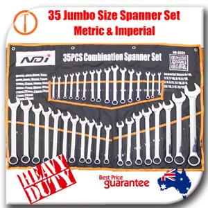 NDI 35PCS Jumbo Combination Spanner Set Chrome Vanadium Steel Metric & Imperial - Picture 1 of 4