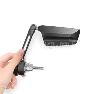 LEFT bar end mirror LEAP sleek black convex fits Indian Scout Bobber '18-'20 - Picture 1 of 10