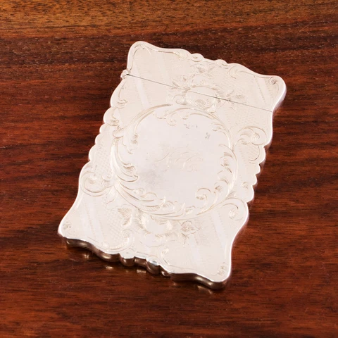 ALBERT COLES AESTHETIC COIN SILVER CARD CASE CASTLE SCENE 1835-77 MONO HEC Cover