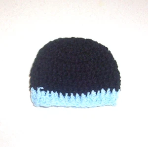 Crochet lack with Baby Blue Trim Stocking Cap 16-18" Doll - Picture 1 of 1