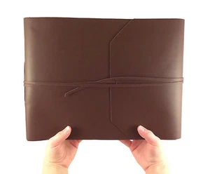 GRAND album photo cuir album album ancien rustique vintage cadeau 4x6 5x7 8x10 - Photo 1 sur 6