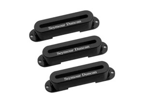 SEYMOURDUNCAN Hot Stack Pickup Cover Set for Strat - Black with Logo - Bild 1 von 1
