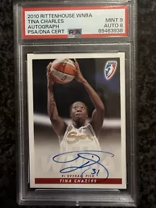 TINA CHARLES 2010 Rittenhouse WNBA "On-Card" PSA 9 Auto 8 1st Overall Pick - Picture 1 of 2