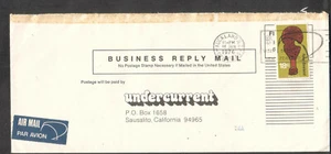 New Zealand postage on US business reply envelope 1976 cover Auckland to to CA - Picture 1 of 1