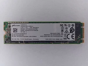 Micron 1100 Series MTFDDAV256TBN 256GB 2280 M.2 SATA Solid State Drive SSD - Afbeelding 1 van 2