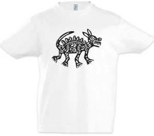 Aztec Dog Kinder Jungen T-Shirt Azteken Tattoo Indianer Stamm Symbol Hund Hunde - Picture 1 of 1