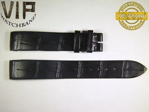 NEU OEM Authentisch Longines Armband 15 mm Original Kroko Schwarz Farbe - Bild 1 von 2
