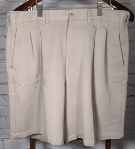 Ping Golf Shorts 36w Pleated Logo Button men's beige - Picture 1 of 7