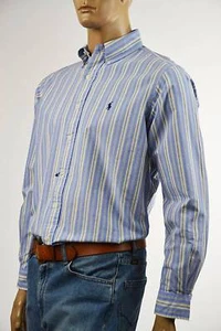 Ralph Lauren Classic Fit Blue,Yellow & White Stripe Long Sleeve Shirt/ Pony- NWT - Picture 1 of 1