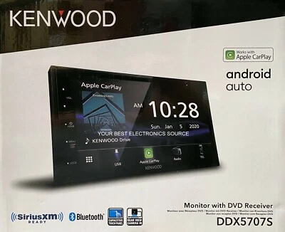 NEW Kenwood DDX5707S 6.75" LCD Screen, 2-DIN, CD/DVD w/ CarPlay and Android Auto - Image 1 of 2