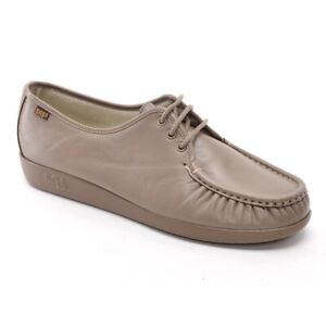Womens SAS Siesta Lace Up Oxfords 9 Narrow Mocha Leather Made in USA New in Box